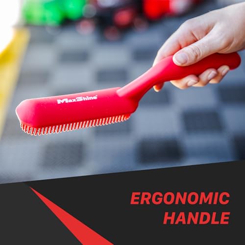 Maxshine Universal Silicone Carpet Detailing Brush | High-Conductivity Silicone Bristles Lift Pet Hair, Lint & Debris | Gentle, Durable Cleaning Brush for Car Carpets, Upholstery & Auto Detailing
