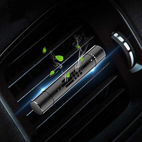 Car Air Freshener Car Diffuser Perfume Solid Air Purifier with 4 blank sponge sticks DIY your favorite perfume, car essential oils for Vehicle Bedroom Office Travel & Improve Air Quality (Black)
