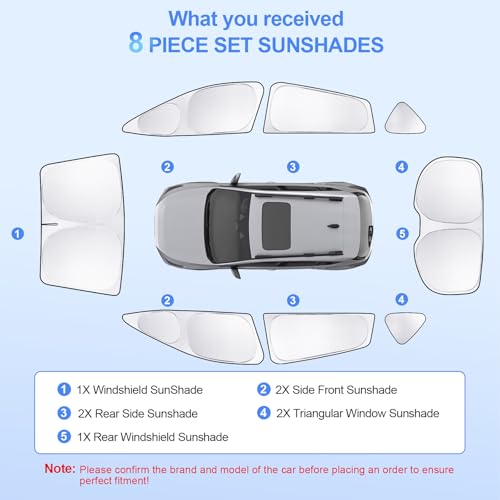 8pcs Car Window Shades for Subaru Crosstrek 2024 2025 2026 Accessories,Windshield Side Rear Full Sunshade,Sun Visor UV Blocking, Privacy Protection and Blackout for Camping Outdoor - size: for Crosstrek2024 2025 2026