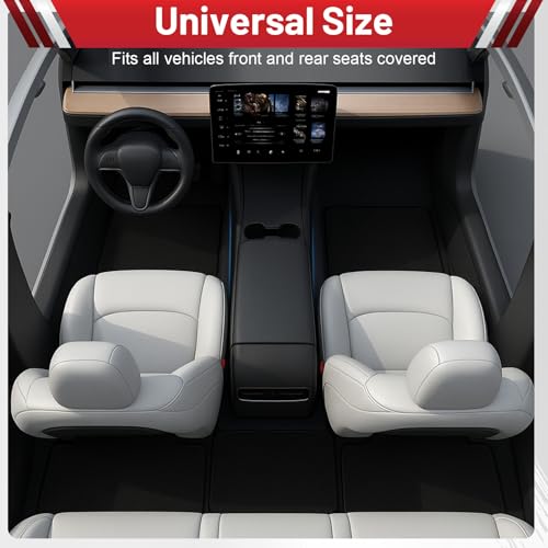 Breling 50 Pcs Disposable Floor Mats for Cars 15.7'' x 19.6'' Black Non Woven Fabric Automotive Floor Mats Protectors, Absorbent Non Slip Car Foot Pads, Vehicle Carpet for SUV, Truck, Wash, Detailing