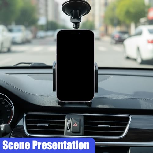Car Phone Holder Mount, Gooseneck Long Arm Cell Phone Holder, Windshield Window, Dashboard Anti-Shake Handsfree Stand with Strong Suction Cup, Fit for Most Cellphone(Gray) - color: Gray