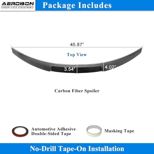 AeroBon Real Carbon Fiber Trunk Spoiler Compatible with 2014-2020 Audi A3 S3 RS3 Spoiler 8V Sedan Rear Spoiler (MV Style) Motorsport Version - size: MV