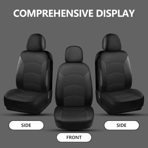 HChengkikz Car Seat Covers Front Seat, Waterproof Neoprene Seat Covers, Airbag Compatible, Universal Fit Most Sedans, SUVs, Trucks (Black) - color: Black, size: Two Front