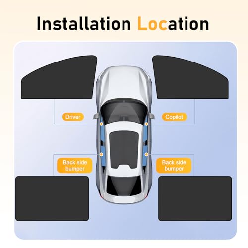 4 PCS Car Side Window Sun Shade, Adjustable Anti-Glare Car Window Shades, Heat Insulation Blackout Curtains, Universal Automotive Interior Accessories (Silver) - color: Silver