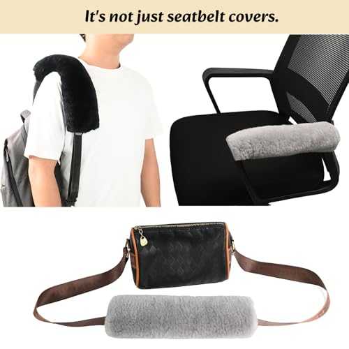 Aegis Cover Sheepskin Seat Belt Cover, Premium Australian Merino Wool Padding, Ultra-Soft & Durability, 0.5" Thick Seat Belt Pads, Universal Fit for Car, Truck, SUV 2Pack (Cream) - color: Cream