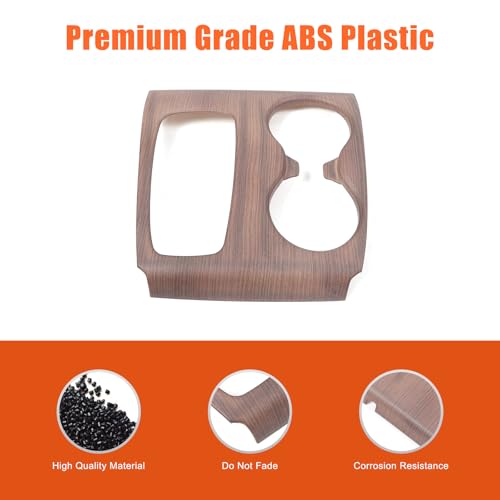 Gear Shift Panel Cover for Honda Pilot 2016-2020/ Honda Ridgeline 2017-2020, Gear Shift Knob Console Panel Trim, ABS Center Console Cup Holder Frame Anti-Scratch Protector Accessories (Wood Grain) - color: Wood Grain