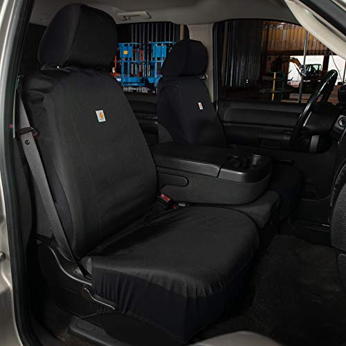 Carhartt Universal Nylon Duck Canvas Fitted Bucket Seat Cover,Durable Seat Protection with Rain Defender,Single,Black,(Pack of 2) - color: Black, size: One Size (Pack of 2)
