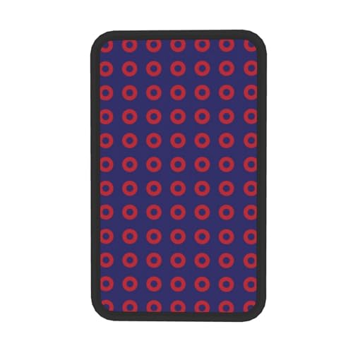 Phish Red Donut Circles On Blue Auto Center Console Cover Universal Car Armrest Pad Waterproof Women Men Automotive Interior Accessories for Most Vehicle SUV - color: Phish Red Donut Circles On Blue
