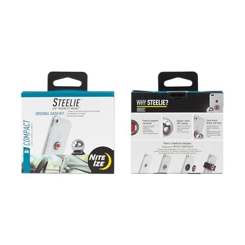 Nite Ize Steelie Original Dash Kit - Magnetic Phone Mount for Car Dashboard - Car Phone Holder with Strong Steelie Magnet & 3M VHB Adhesive - style: Dash