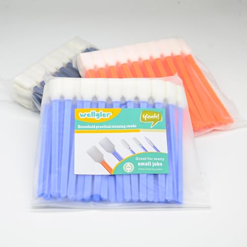 Wellgler’s 5.11" Foam Cleaning Swabs, Ideal for DTF Printers, Gun Maintenance, Printheads, Scanners, Camera Lenses, Chips, Hard Drives and Precision Optical Equipment, 200 PCS - color: Blue 200