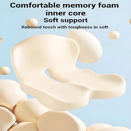 Memory Foam L-Shaped Integrated Seat Cushion for Office Chair, Truck&Car Ergonomic Driver Seat Cushion for Back, Lower Back & Tailbone Support for Truck Driver&Long Driving (Black&Grey)