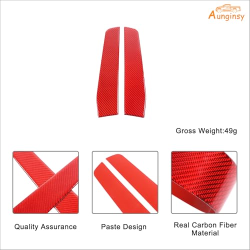 Aunginsy Rear Glass Side Anti-Scratch Cover Trim Compatible with Ford Maverick 2022-2025, Carbon Fiber Pickup Truck Rear Bucket Slot Side Anti-Scratch Cover Protective Pad Sticker Exterior Accessories - color: Red