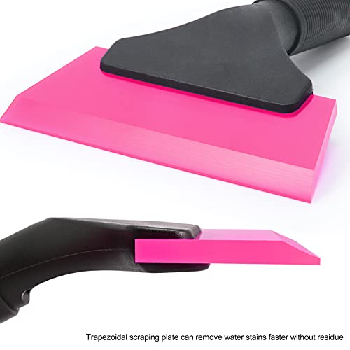 EHDIS Small Squeegee 5 inch Rubber Window Tint Windshield Scraper for Car,Glass, Mirror, Shower, Door,Bathroom Cleaning (Pink) - color: Pink