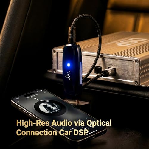 Slash4 Hi-Fi Bluetooth DAC & Headphone Amp ESS Quad DAC ES9219, LDAC/aptX Adaptive, Optical Output, Upgrades Car/Home Audio to High-Res Studio Quality, Wireless Connectivity, USB Powered, Metal Navy