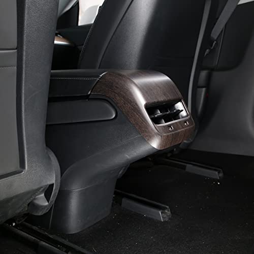 Rear Air Outlet Vent Trim Cover,Rear Air Condition Vent Cover Trim,Rear Center Console Air Vent A/C Cover Trim for Tesla Model 3 & Model Y 2017-2021 (Oak Grain) - color: Oak Grain