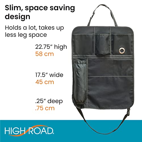 High Road BackPockets Seat Back Organizer - Back of Seat Organizer and Seat Protector with Storage Pockets and Bag Dispensers for Car, SUV, Truck or Van
