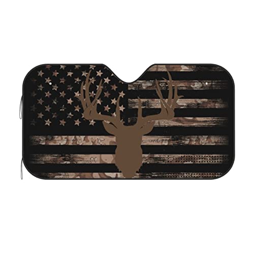 American Flag Camouflage Car Windshield Sunshade Front Window Sun Visor Protector Foldable Shield Cover for Truck SUV - color: White9