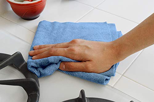Detailer's Preference Premium Edgeless Microfiber Towels, 350 GSM, Ultra Soft, Lint-Free, Streak-Free, Scratch-Free, Highly Absorbent, for Auto, Home, and Detailing,16x16, 12-Pack, Light Blue - color: Light Blue