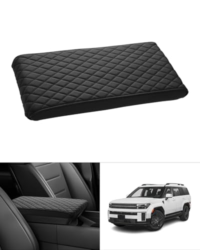 Shademax Custom for 2024 2025 2026 Hyundai Santa Fe Center Console Cover Armrest Cover Santa Fe Hybrid Accessories Arm Rest Cushion Pad Leather Middle Console Cover Armrest Seat Box Protector - size: Size for Hyundai Santa Fe 2024-2026
