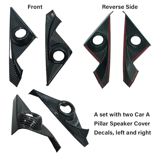 Car A Pillar Speaker Cover Compatible with Honda Civic Accessories 10th Gen 2016 2017 2018 2019 2020 2021ABS Carbon Fiber Style Interior (2 PCS) - color: A Pillar Speaker Cover