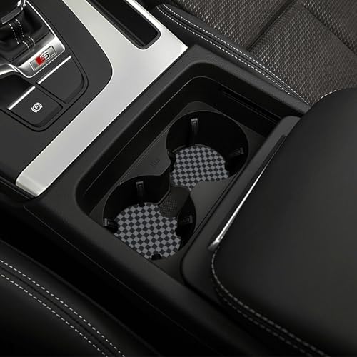 Checkered Gray Steering Wheel Cover 14.5-15.5 Inch - Elastic Anti-Slip Breathable Universal Fit for Car Truck SUV + 2 Car Coasters for Women Men - color: Checkered Gray