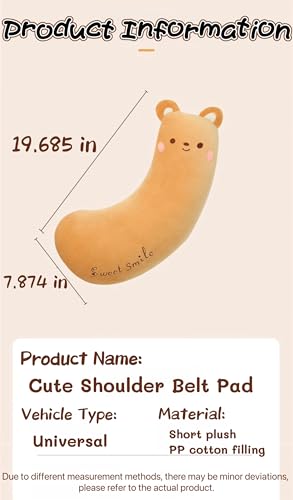 Car Seat Belt Pillow Stocking Stuffers Cute Toy Rabbit Safety Seatbelt Shoulder Pad Auto Accessory Neck Cushion Protector Seatbelt Shoulder Protector Sleeping Pillow Nice Gift (Bear) - color: Bear