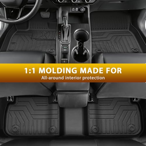 Powerty Floor Mats for Honda Civic Sedan 2022-2025 2026(NOT for Hybrid)/Acura Integra 2023-2025 All Weather TPE Custom Fit Car Mats Floor Liners 1st & 2nd Row, Black - size: 4)Honda Civic Sedan|22-26|1st & 2nd Row