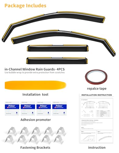 in-Channel Window Rain Guards Fit for Chevy Chevrolet Traverse 2018 2019 2020 2021 2022 2023, Extra Durable Window Visors Window Deflectors Vent Visors Vent Shades Car Accessories-4 pcs - size: Fit for 2018-2023 Chevy Traverse