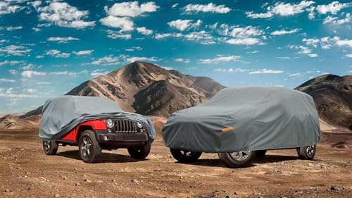 Kayme Heavy Duty Jeep 2dr Car Cover, Custom Fit Jeep Wrangler 2 Door CJ YJ JK JL Waterproof All Weather for Automobiles, Full Car Cover - Sun, Rain & UV Protection - size: 1.Custom Fit Jeep Wrangler 2 Door