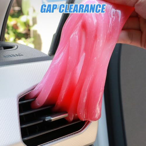 Car Cleaning Gel, Vehicle Dust Detailing Putty Slime Cleaner Kit for Air Vent, Reusable Automotive Interior Detail Clean Mud Removal Tool, Universal for SUV Sedan Truck (Pink) - color: Pink
