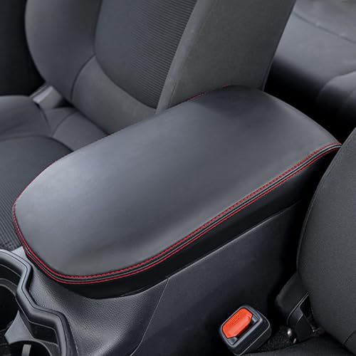 JDMCAR Center Console Armrest Cover for 2025 Toyota RAV4 Accessories 2024 2023 2022 2021 2020 2019 Leather Middle Console Lid Cover Pad Protector Elbow Arm Rest Covering Car-(Red) - color: Cover-Red