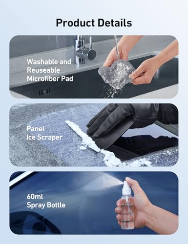 AstroAI Windshield Cleaner Tool, Microfiber Car Window Cleaner with 4 Reusable and Washable Microfiber Pads and Extendable Handle Auto Inside Glass Wiper Kit, Gray - color: Gray