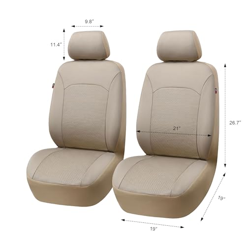 Flying Banner Car Seat Covers Front Seats Rear Bench Polyester car seat Protectors Easy installations Rear Bench Split Classic Man Lady Truck - color: Front Pair Solid Beige