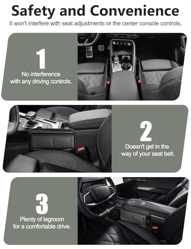 Universal Fit Car Gap Filler, Premium Leather Front Seat Gap Filler Organizer Center Console Seat Side Essentials Organizer with Card Slots, Easy Access to Phone, Sunglasses, Key for Car, SUV Truck