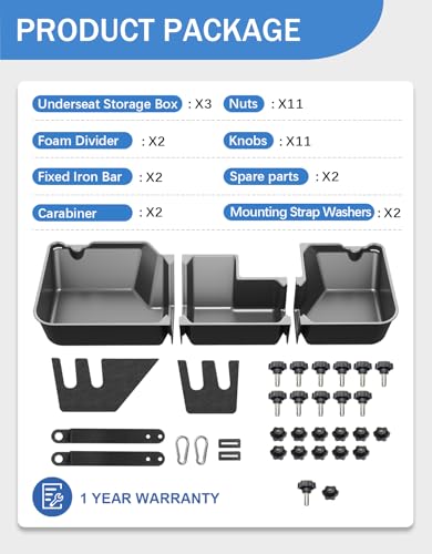 FengYu Under Seat Storage Box - Compatible with 2019-2026 Dodge Ram 1500 Crew Cab (New Body Style),Heavy-Duty Truck Organizer Under Back Seat Organizer Box - size: 2019-2026 Dodge Ram 1500