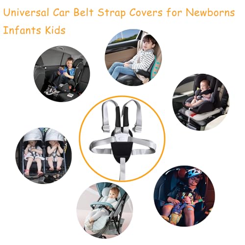 3 Pack Universal Car Seatbelt Crotch Cushion for Newborns Infants Kids,Car Seat Belt Kit,Soft Seat Belt Strap Covers