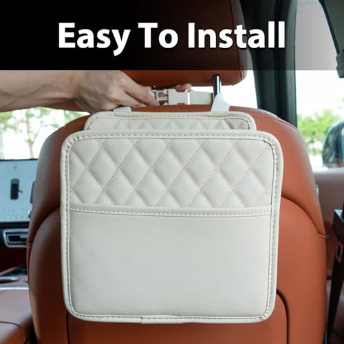 FrgKbTm 2Pack Car Seat Back Hanging Bag Car Document Holder Multi-Pocket Bottle Bag Storage Box Organizer Travel Tidy Pouch Pocket Kids Beige - color: Beige C x2