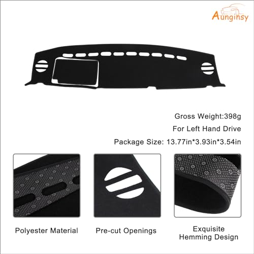 Aunginsy Car Dashboard Cover Mat Compatible with Toyota FJ Cruiser 2007-2021 SUV Dashboard Dash Cover Nonslip Black Mat Sun Pad Dash Carpet Sunshade Glare UV Rays Protector Car Interior Accessories - color: Black(LHD)