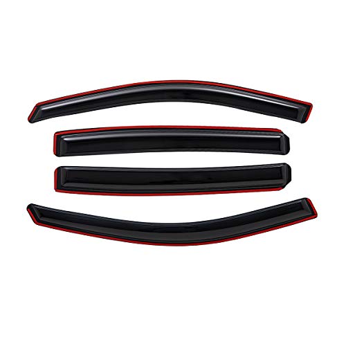 Lightronic Extra Durable Clip-on in-Channel Auto Vent Window Visor, Fits 2010-2017 GMC Terrain, UV Protection Rain Guard, Original Wind Deflector, No-Drill Easy Install, Dark Smoke, 4-Pcs - size: In-channel
