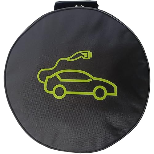 black 1pc jumper cable bag, car storage bag for charger, cable organizer, Includes EV charging cables for electric vehicles (Circle) - size: Circle