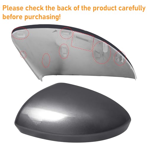 Moonlinks Compatible with Nissan Sentra 2020 2021 2022 2023 2024 Side Mirror Cover Replacement, Gray Left Driver Side Clip-on Mirror Cap for Sentra S/SR/SV/Sense/Advance/Exclusive - color: Left Gray