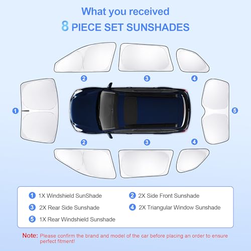 8pcs Car Window Shades for Subaru Outback Wagon 2010-2014 Accessories,Windshield Side Rear Full Sunshade,Sun Visor UV Blocking, Privacy Protection and Blackout for Camping Outdoor - size: for Outback Wagon2010-2014