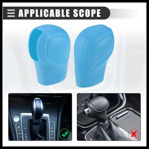 Universal Car Gear Shift Cover Comfortable Handbrake Shifter Cover, Anti-Slip, Silicone, Blue, 2 Pcs Durable Material