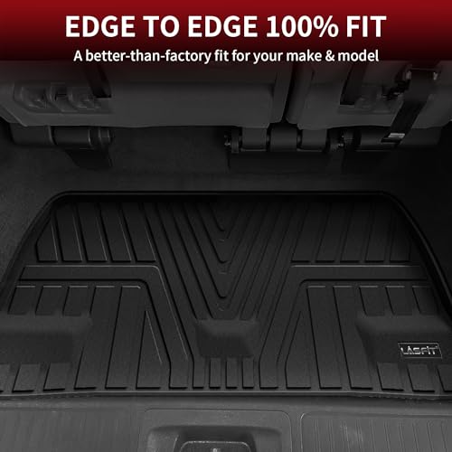 LASFIT Floor Mats & Trunk Mat for Honda Odyssey 2026 2025 2024 2023 2022 2021 2020 2019 2018 Mini Passenger Van, All Weather TPE Car Floor Liners-1st & 2nd & 3rd Row & Cargo Mat Full Set - style: 4)For Honda Odyssey | 2018-2026 | Combo Set