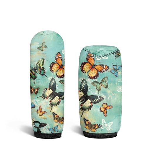 Jeiento Butterfly Cat Car Shift Knob Cover Handbreak Covers Anti Slip Dust Poor Gear Shifter Stick Protector Soft and Breathable Universal Fit SUV Trunk Vehicles - color: Butterfly