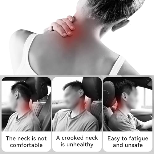 Car Headrest Pillow, Soft Comfortable Memory Foam Automotive Neck Pillow Cushion for Neck Pain Pressure Relief, Universal Fit (Black) - color: Black