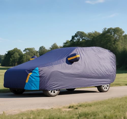 Car Cover Waterproof All Weather, 6 Layers Outdoor Full Exterior Cover Rain Sun UV Snowproof Protection with Zipper Cotton, Mirror Pocket for Chrysler Voyager - style: Chrysler Voyager