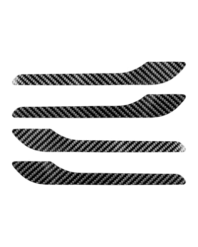 KKTR-CAR Door Handle Cover, Real Glossy Carbon Fiber Door Handle Trim Protector Set Compatible with Tesla Model y Model 3 2017-2025 Real Glossy Carbon Fiber (4 Pieces) - color: Real Glossy Carbon Fiber