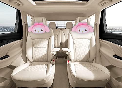 Roffatide Anime My Melody Cartoon Car Neck Pillow 2 Pcs Plush Auto Head Neck Rest Cushion for Chairs, Recliners, Driving Seats Pink (LYS10104) - color: B 2 Pc Car Neck Pillow