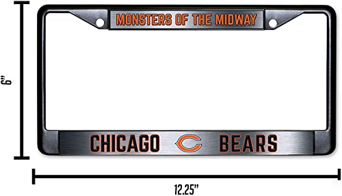 NFL Chicago Bears Monsters of the Midway Black Chrome License Plate Frame - 2-Screw Mount - color: Bears